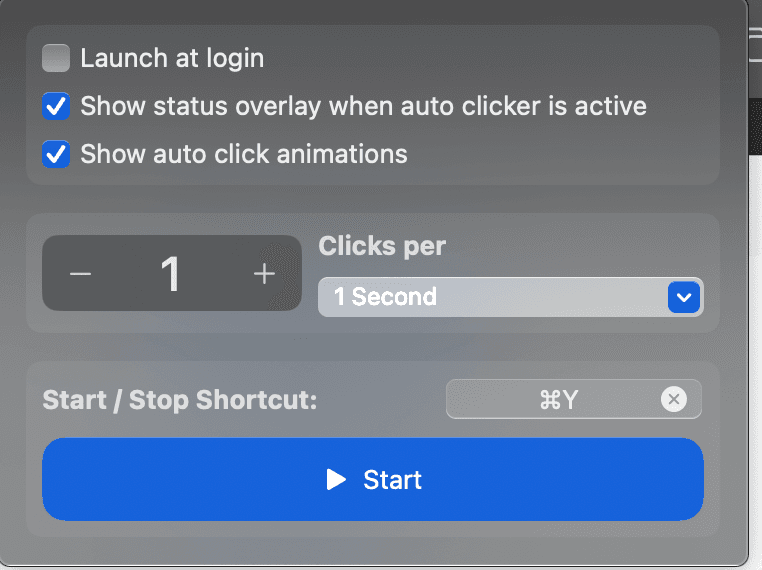 Tapper menu bar interface